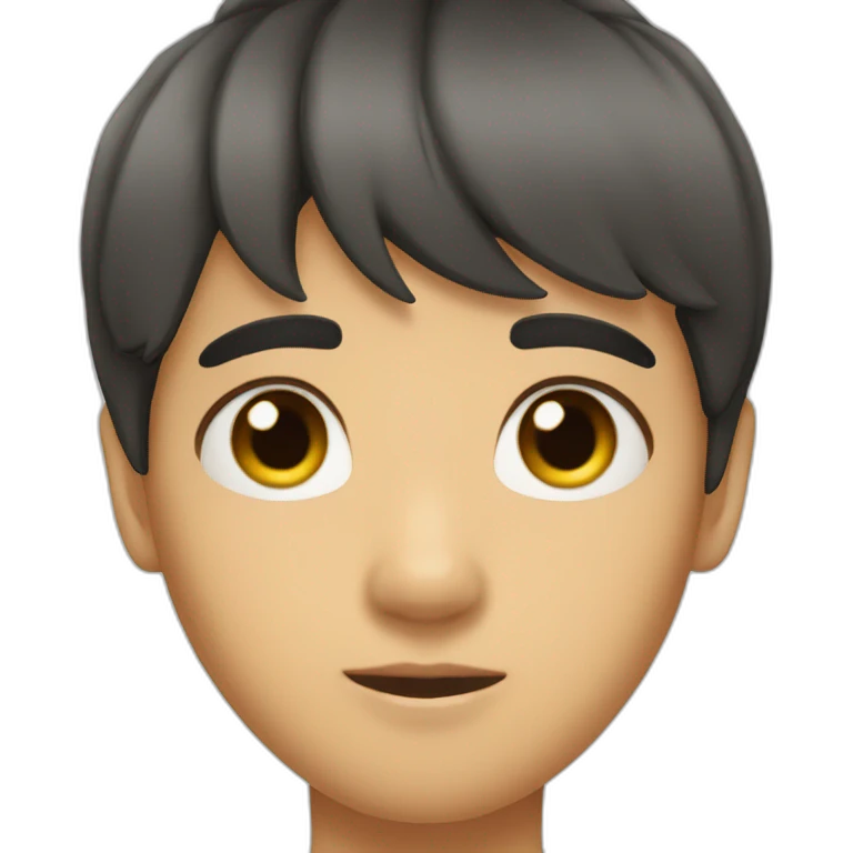 asian boy with bangs-handsome-slightly tanned skin-big eyes emoji