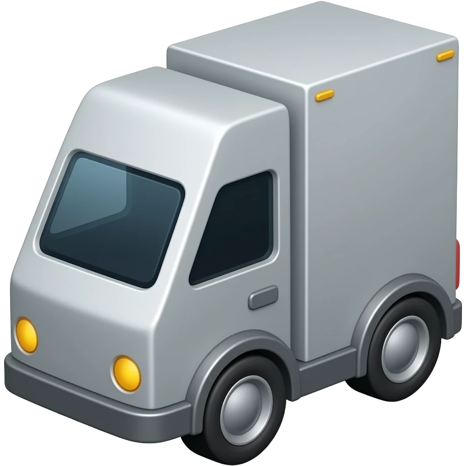 Solid rectangle gray metalic delivery robot emoji
