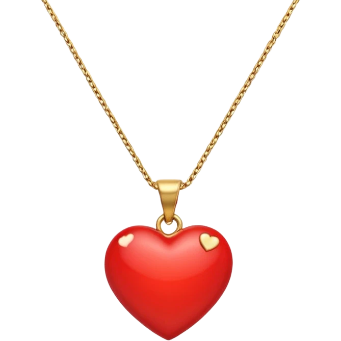 Heart charm in necklace – small red heart pendant.
 emoji