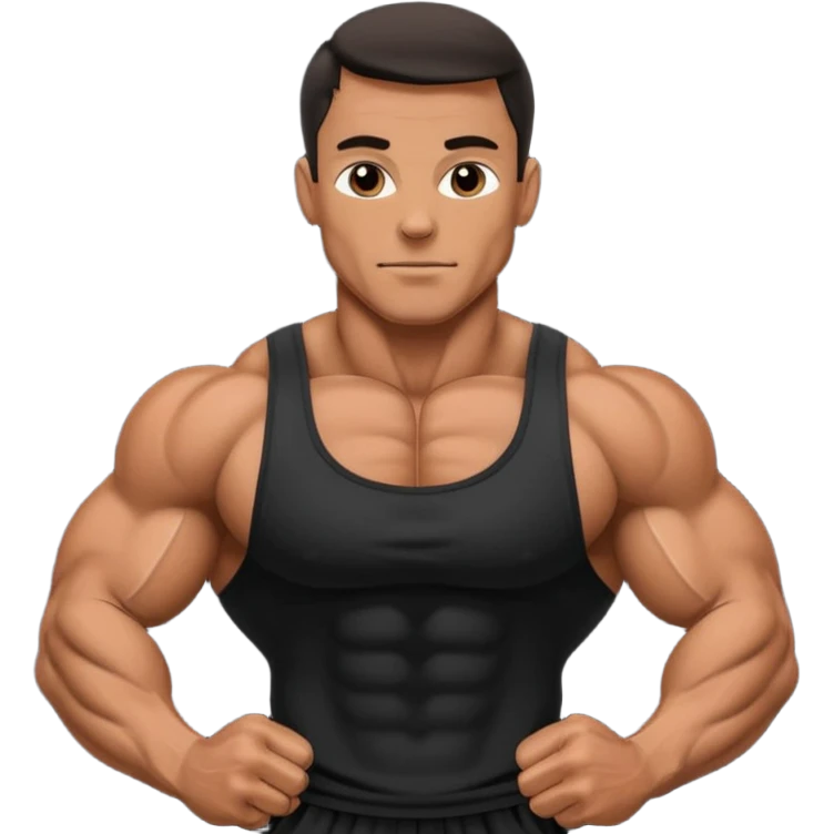 bodybuilder wearing black emoji