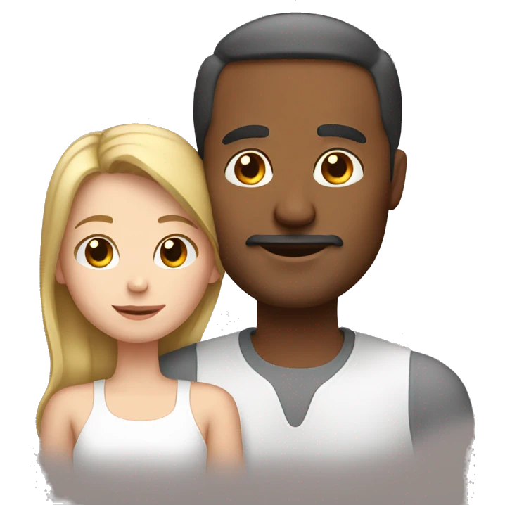 Brown dad with white daughter  emoji