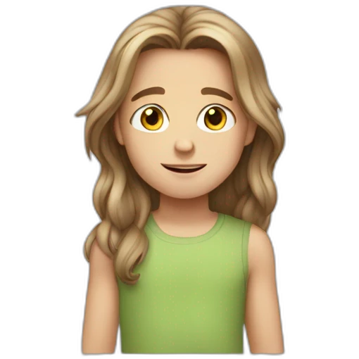 White child boy with long but not so longhair brown emoji