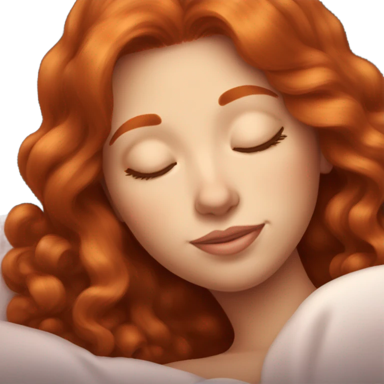 Pretty Redhead silky hair sleeping emoji