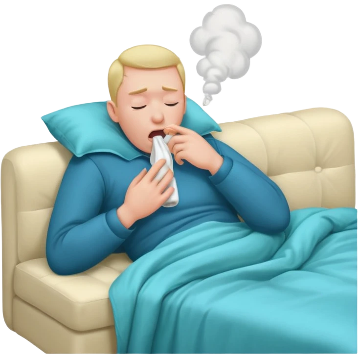 duvet couch men sick emoji