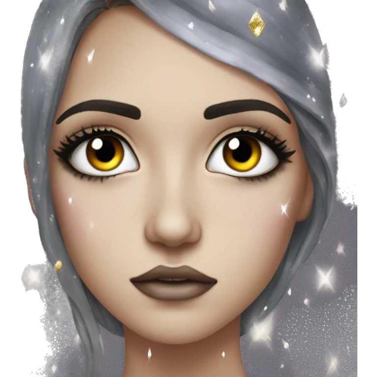 Black eye iris with glitter tears emoji