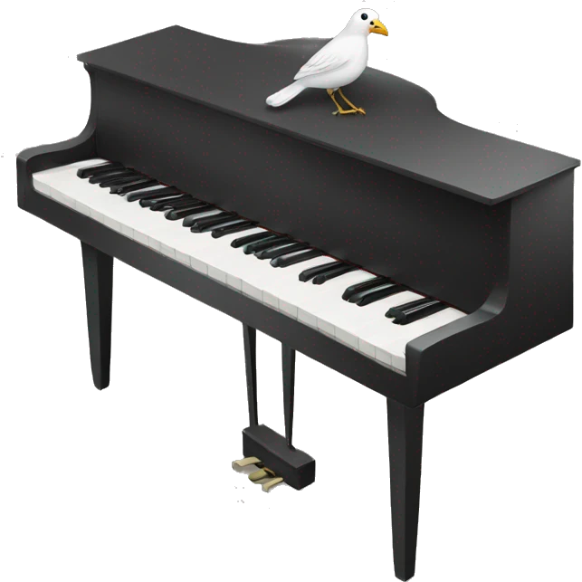 Bird playing on pianino emoji