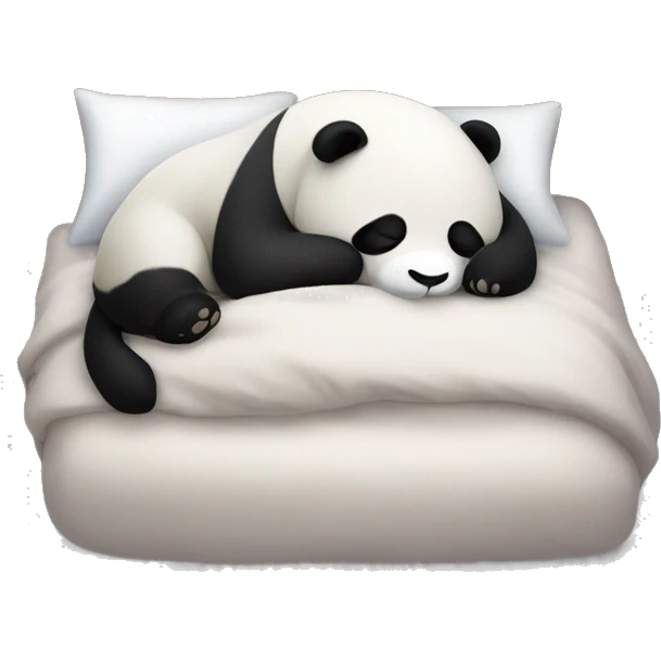 A panda sleeping in bed emoji