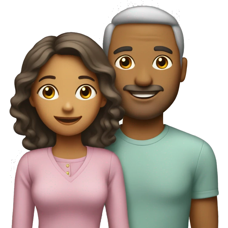 Mom daughter and dad liht color emoji