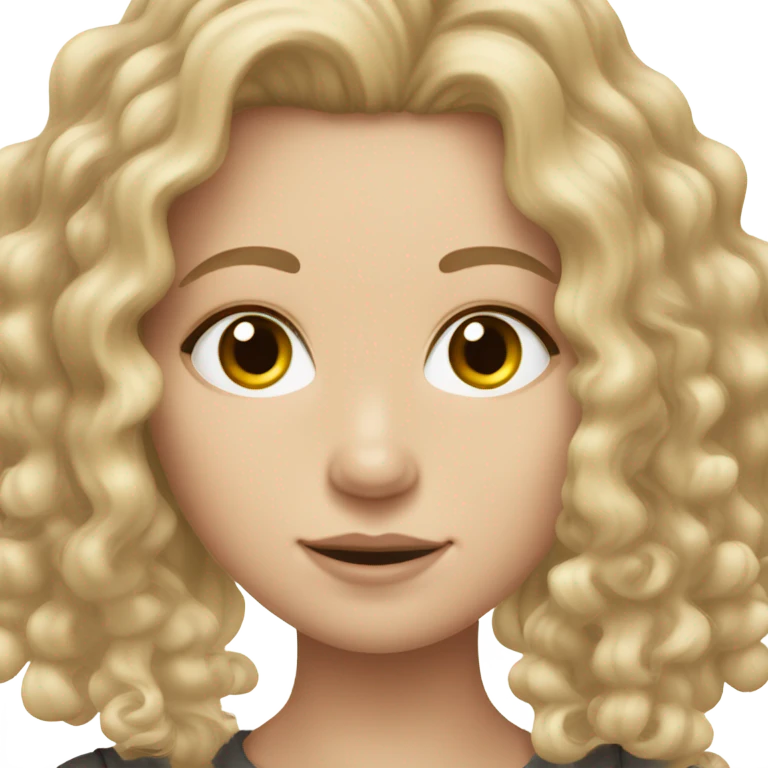 White girl with curly dirty blonde hair emoji