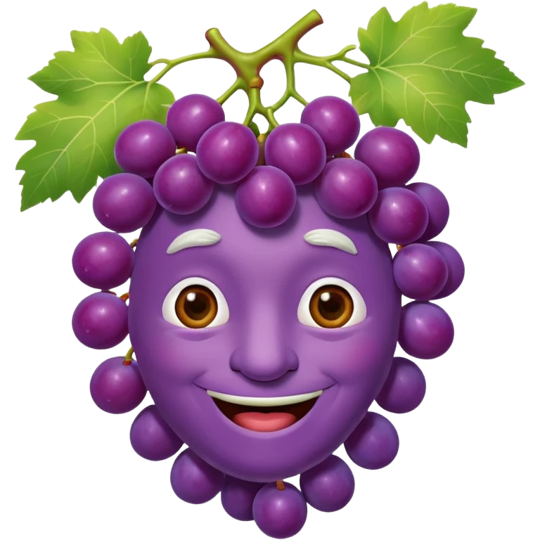 A grape with a face of a grandpa emoji