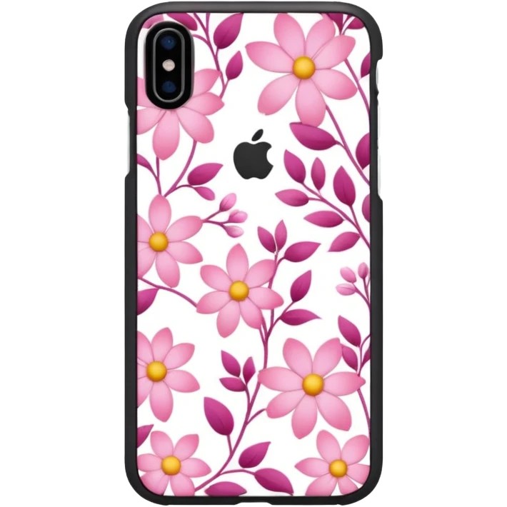 smartphone case with a floral pattern emoji