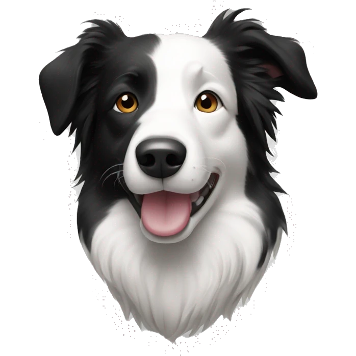 Border collie black and white emoji