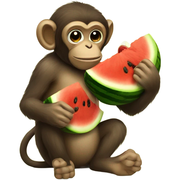 Monkey eating watermelon  emoji
