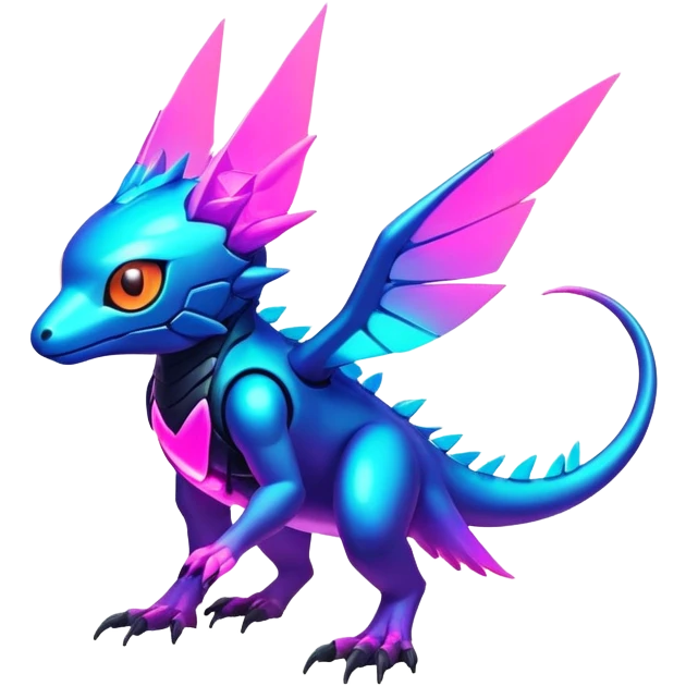 Tropical futuristic lush warm-colored modern colorful neon-colored Fakémon-Digimon-Trico-Vernid-creature emoji