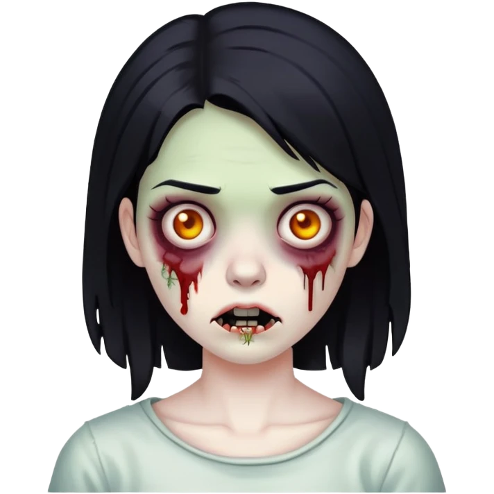 Garota zumbi de cabelo preto  emoji