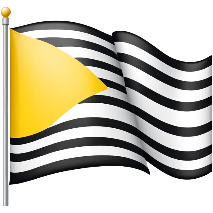 Flag of country, tricolour, horizontal. Black, yellow and white stripes emoji