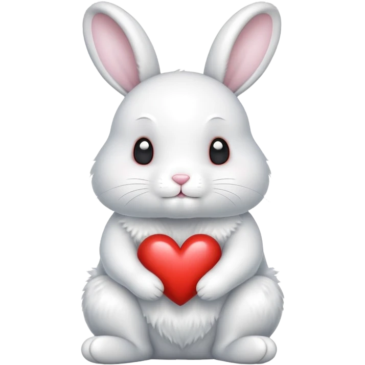White heart with a bunny emoji