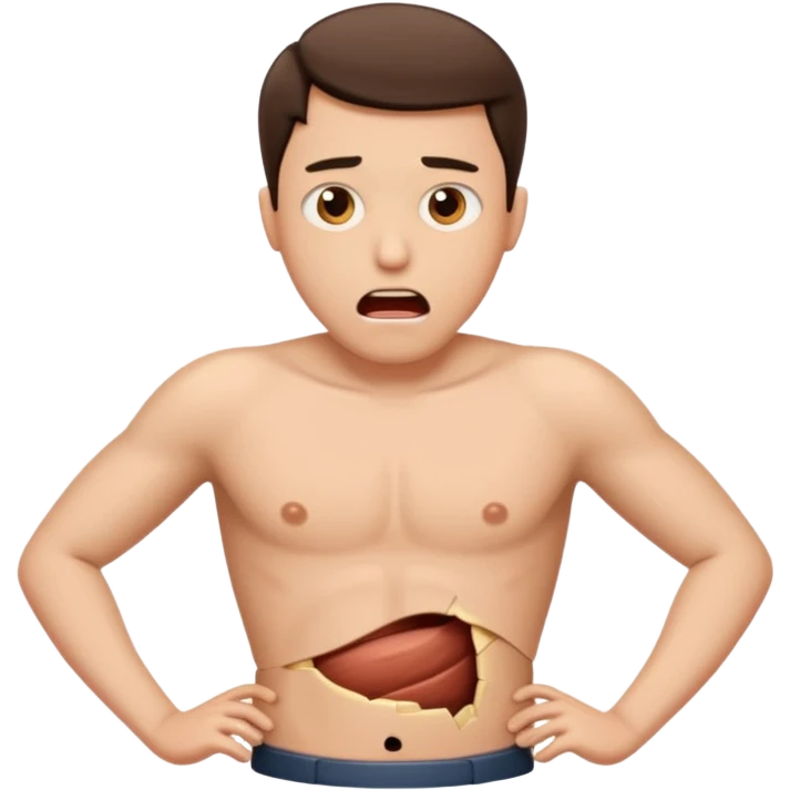 crea un emoji que sea un hombre partido por la mitad desde la zona de la cintura emoji