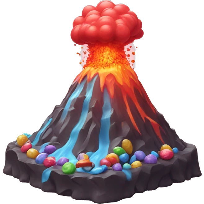 Volcano erupting candy  emoji