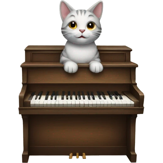 cat playing piano emoji