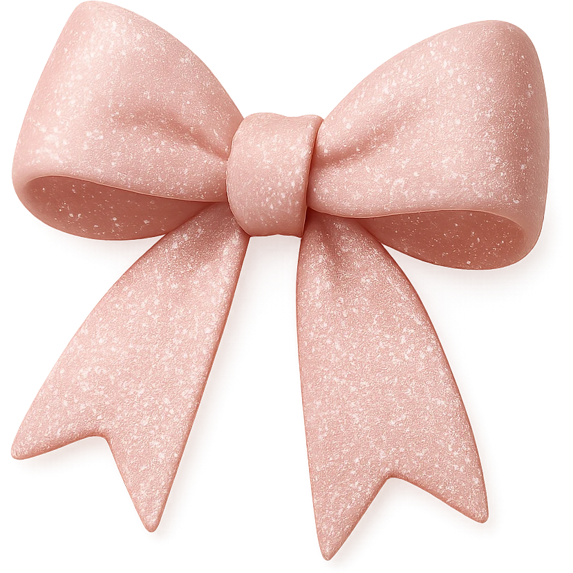 Sparkly bow pink emoji