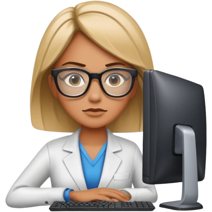 a woman developer in a mainframe computer emoji