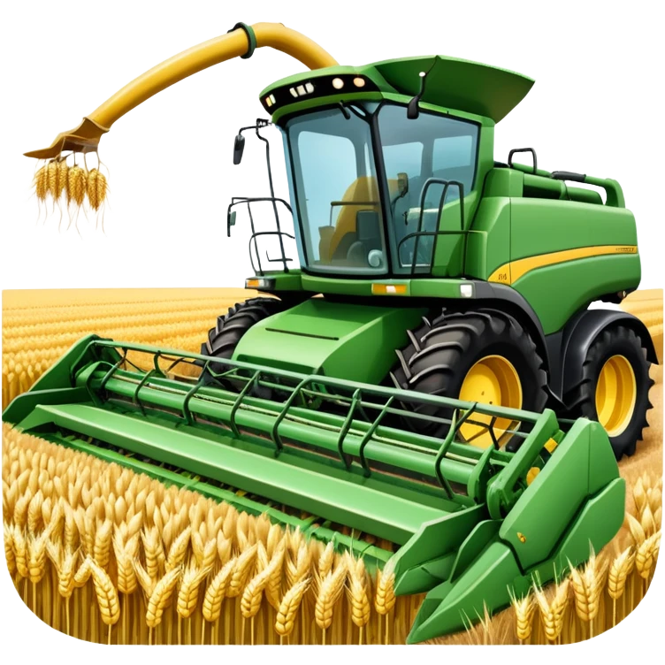 An icon featuring a wheat field, a combine harvester, fertilizer formulas, and plant cells, symbolizing agronomy. The design includes farming tools and crops, representing agricultural science, crop production, and plant biology. Transparent background highlights sustainable farming and growth. emoji