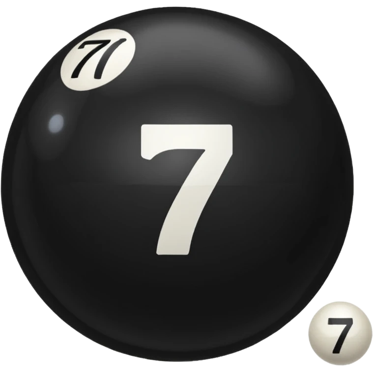 Black Pool ball with the number 7 on it. Only number 7 on it  emoji