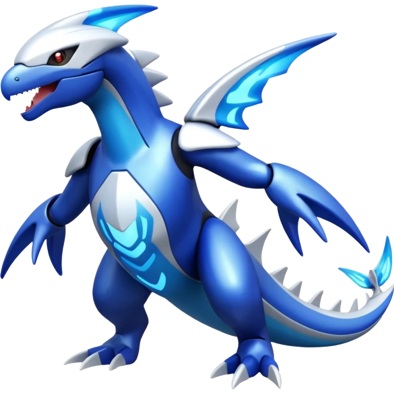 Shiny futuristic Cyber-Kyurem-Kyogre-Latios-Lugia-Fakémon-hybrid-creature (full body)  emoji