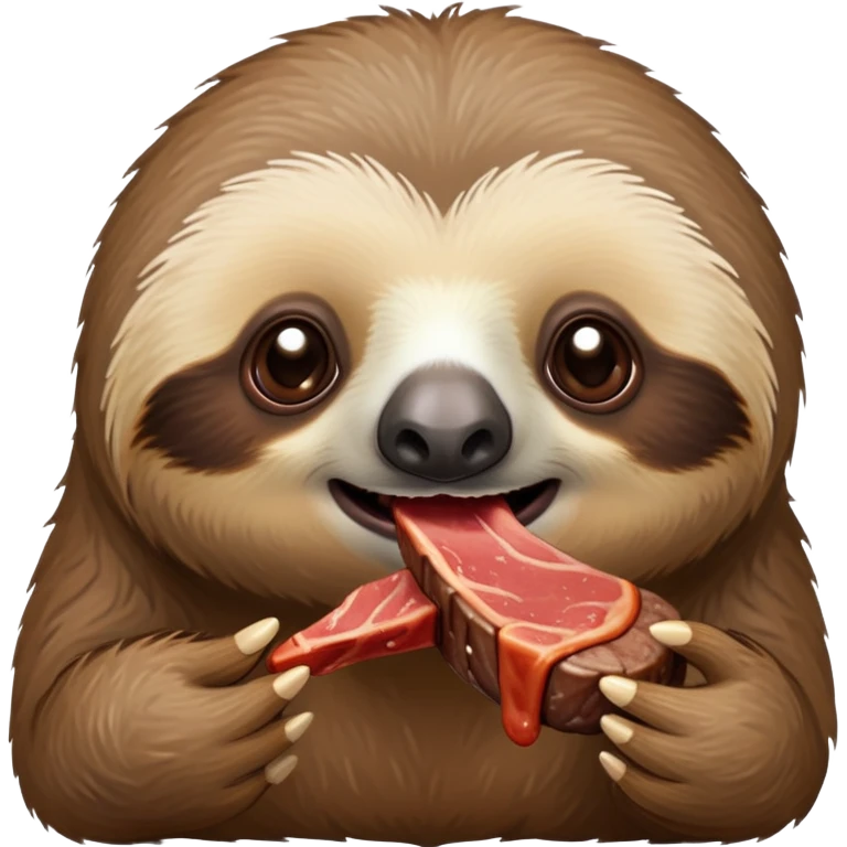 Sloth eating steak emoji