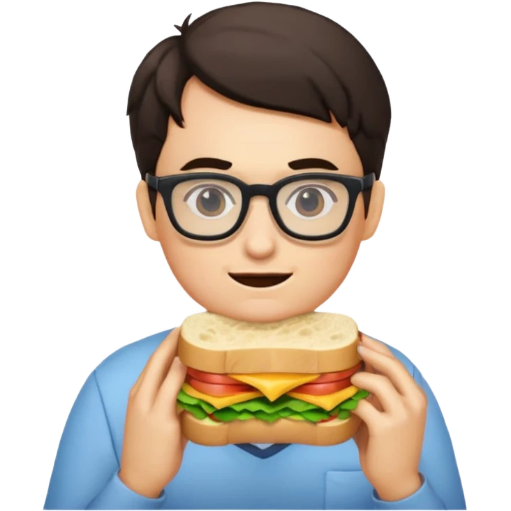 geek eating sandwicgh emoji