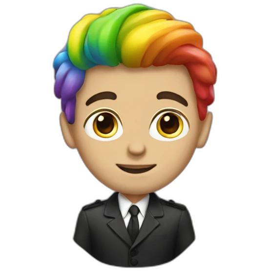 Posh-boy-with-raibow-hair emoji