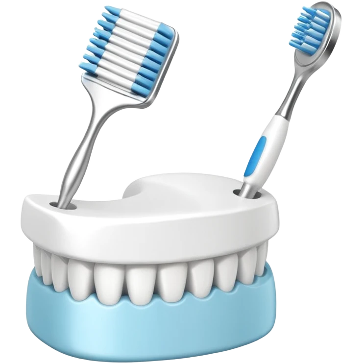 Denture teeth brush emoji