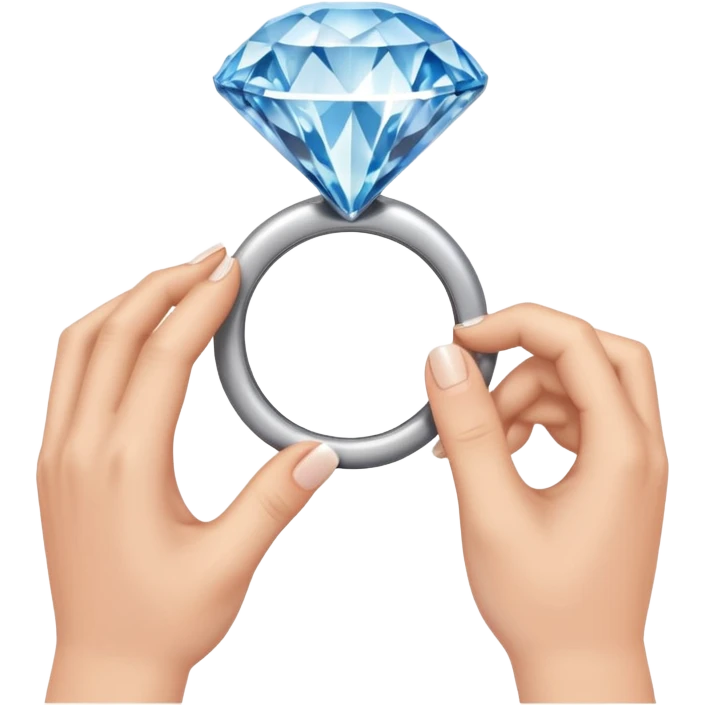 a hand holding a diamond engagement ring  emoji