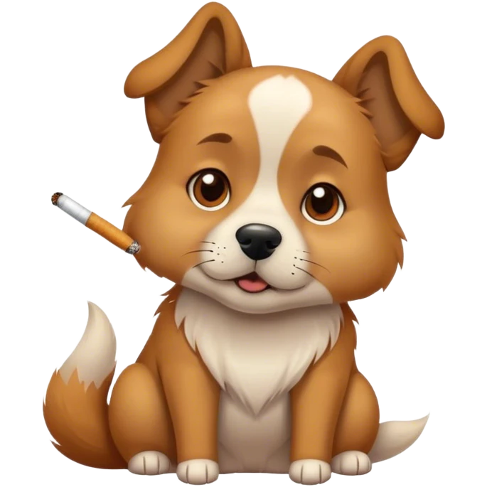 Hund mit einer Zigarette  emoji