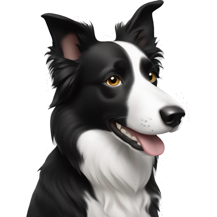 Border-collie black and white with thin white line on forehead  emoji