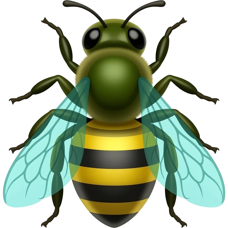 Teal Queen bee emoji