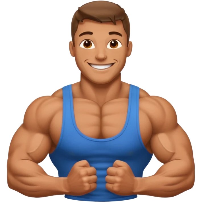 cheerful bodybuilder emoji
