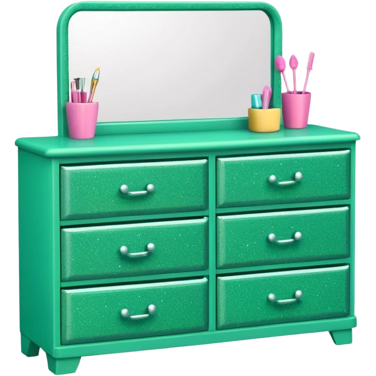 barbie dresser green with glitter emoji