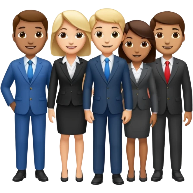agency team, business team, diverse people emoji