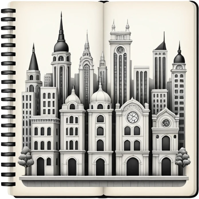 a pencil drawing in a notebook  emoji