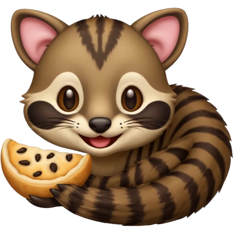 civet emoji with enjoying food emoji