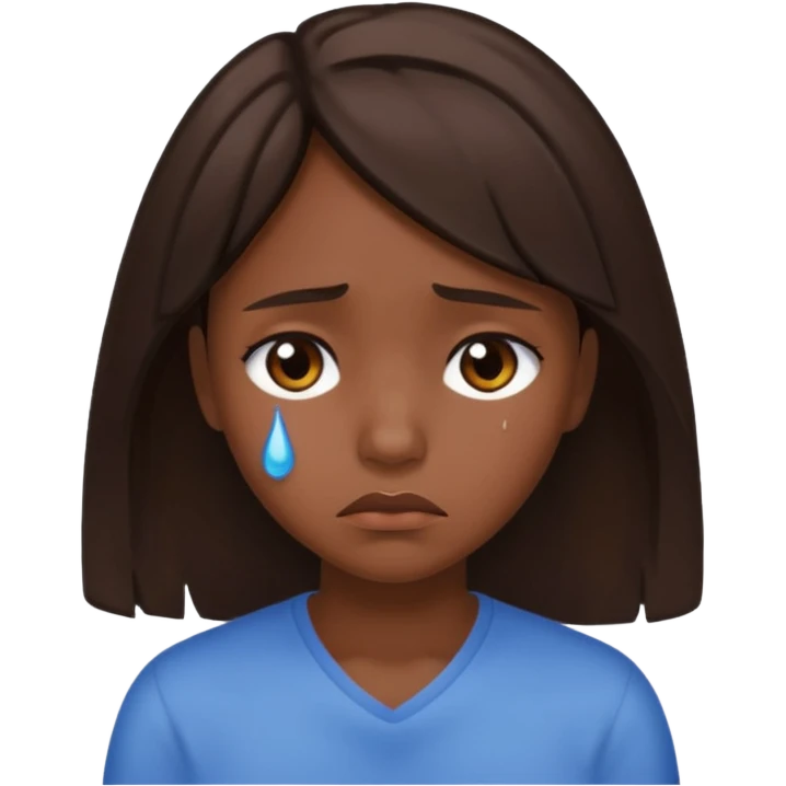 Niña triste morenita  emoji