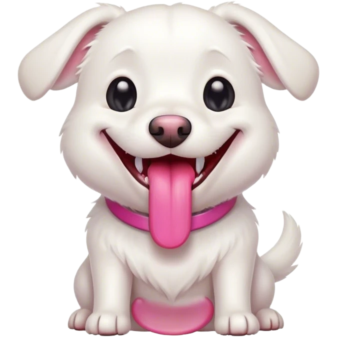 White Dog laughing  emoji
