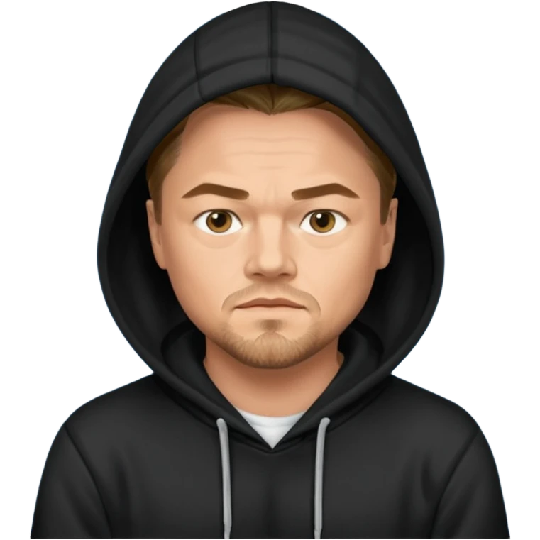 leonardo di caprio with black hoodie emoji