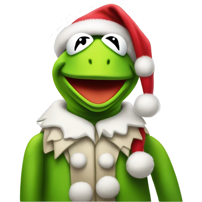 Kermit the frog Santa emoji