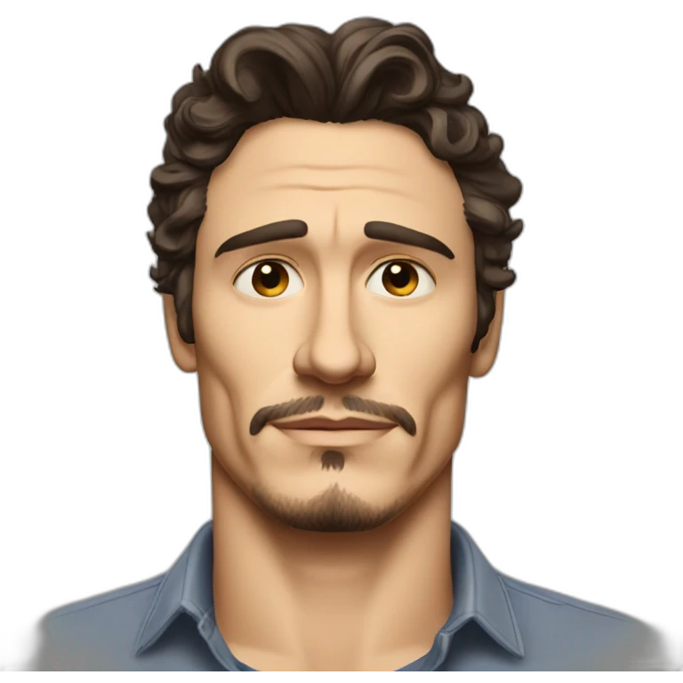 james franco serious cartoon wearing shirt emoji