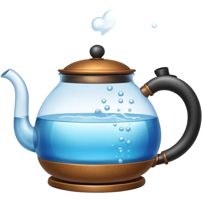 a small pot or kettle filled with water placed on fire, the water is boiling intensely with visible steam and bubbles rising, bright lighting, clean white background



 emoji