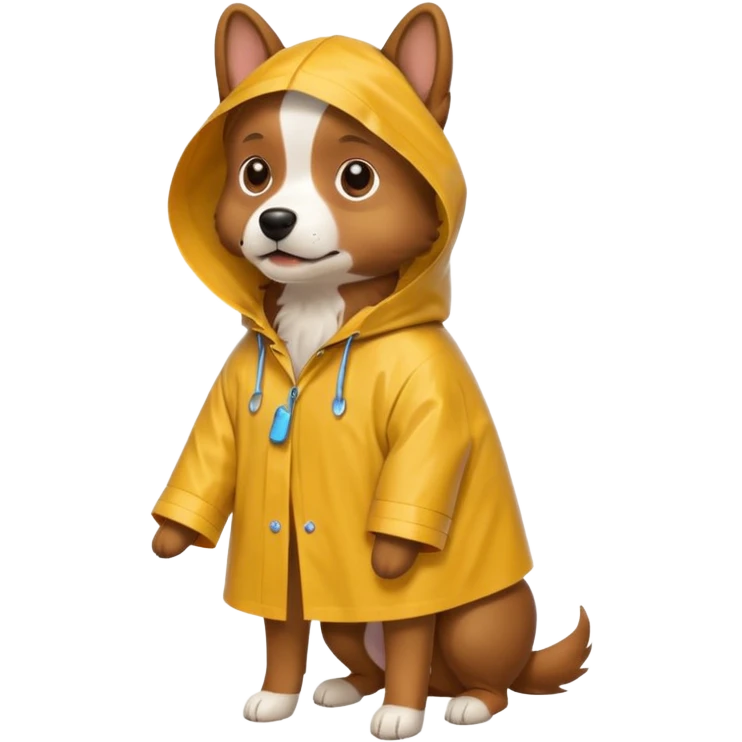 Dog wearing a raincoat emoji