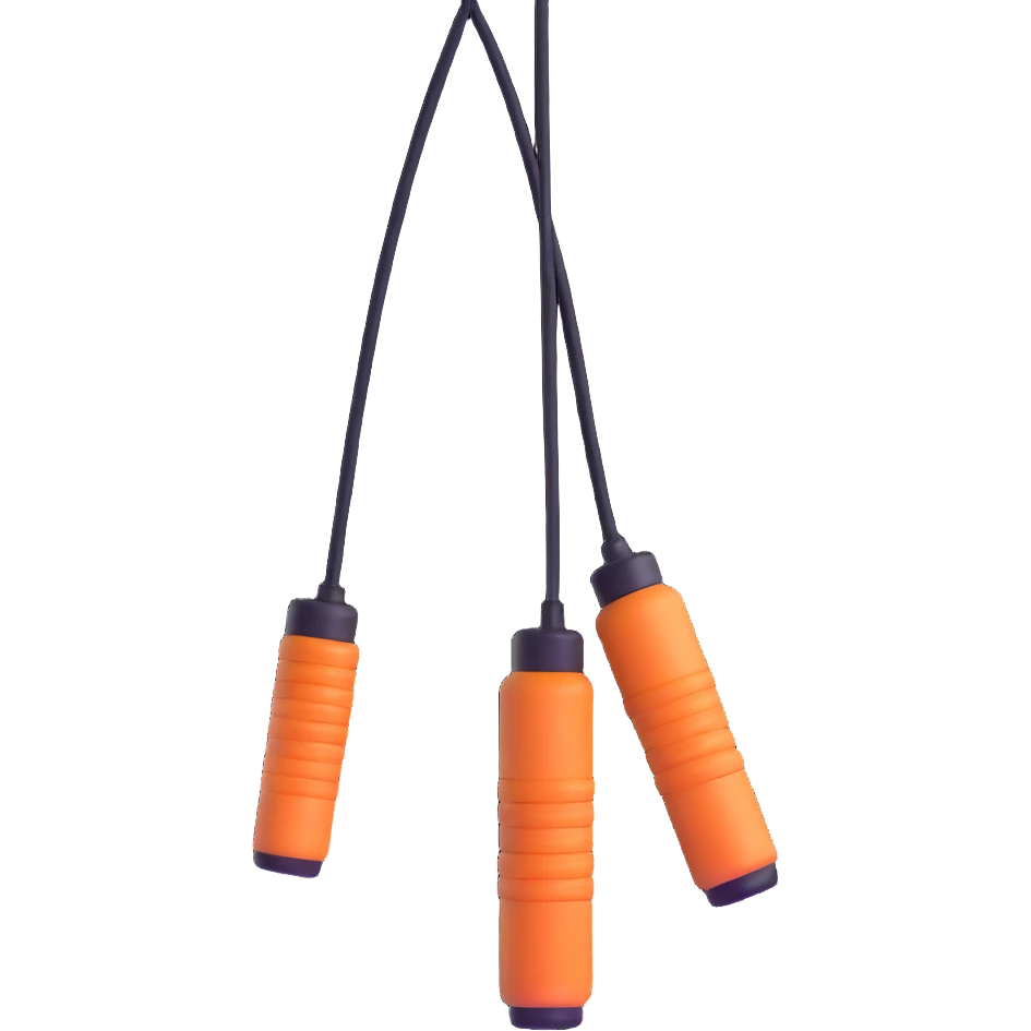 Jump rope gym equipment floating in the air, bright colors emoji